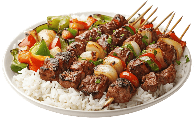Riz + brochette